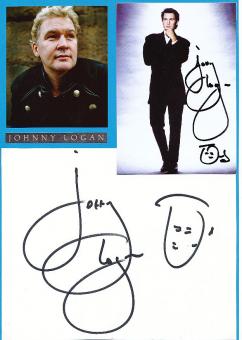 2  x  Johnny Logan  Musik Autogramm Karte original signiert 