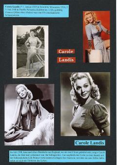 Carole Landis † 1948   Film & TV Autogramm Foto  original signiert 