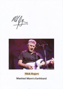 Mick Rogers  Manfred Mann`s Earthband  Musik Autogramm Karte original signiert 