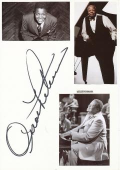 Oscar Peterson † 2007  Jazz Legende  Musik Autogramm Karte original signiert 