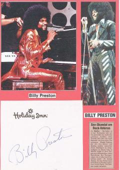 Billy Preston † 2006  Musik Autogramm Blatt original signiert 