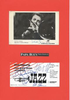 2  x  Papa Bue's Viking Jazzband  Musik Autogramm Karte original signiert 