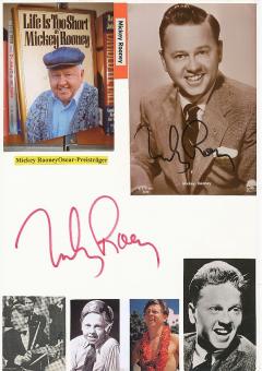2  x  Mickey Rooney † 2014  Film & TV Autogramm Karte & Foto original signiert 