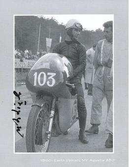 Carlo Ubbiali † 2020  Italien  9 x Weltmeister  Motorrad Sport Autogrammkarte  original signiert 