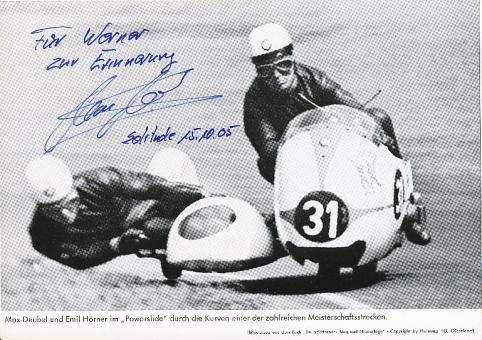Max Deubel   Motorrad Seitenwagen Gespanne Autogrammkarte  original signiert 