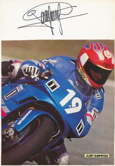 Juan Garriga † 2015  ESP  Motorrad Sport Autogramm Karte  original signiert 