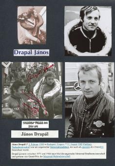 Walter Villa † 2002 & Janos Drapal † 1985  Motorrad Sport Autogramm Karte Foto  original signiert 