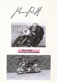 Bruno Ruffo † 2007 Italien  3 x Weltmeister  Motorrad Sport Autogramm Karte  original signiert 