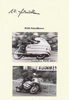 Willi Scheidhauer † 2012  Motorrad Sport Autogramm Karte  original signiert 