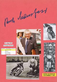 Kurt Mansfeld † 1984  Motorrad Sport Autogramm Karte  original signiert 