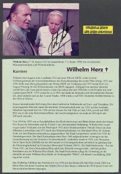 Wilhelm Herz  † 1998 & John Surtees † 2017  Motorrad Sport Autogramm Foto original signiert 