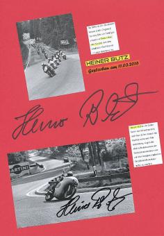 2  x  Heiner Butz † 2016  Motorrad Sport Autogramm Karte  original signiert 