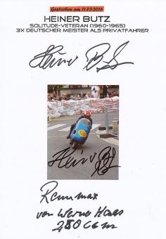 2  x  Heiner Butz † 2016  Motorrad Sport Autogramm Karte  original signiert 