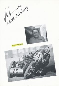 Mike Krauser † 1991  Motorrad Sport Autogramm Karte  original signiert 