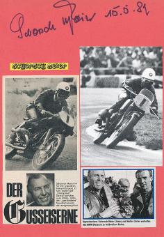 Georg "Schorsch" Meier † 1999  Motorrad Sport Autogramm Karte  original signiert 