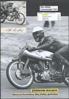 Otto Daiker † 1968  NSU  Motorrad Sport Autogramm Blatt  original signiert 