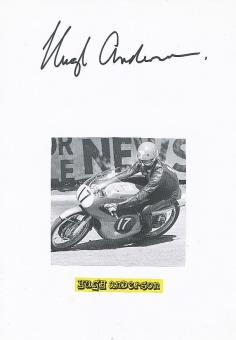 Hugh Anderson  Neuseeland 4 x Weltmeister  Motorrad Sport Autogramm Karte  original signiert 