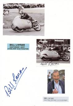 2  x  Bill Lomas † 2007  GB  Motorrad Sport Autogramm Foto + Karte  original signiert 