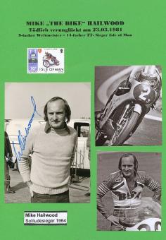 Mike Hailwood † 1981 GB  Motorrad Sport Autogramm Foto  original signiert 