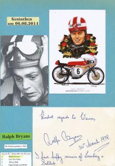 Ralph Bryans † 2014  GB  Motorrad Sport Autogramm Karte  original signiert 