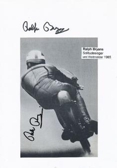 2  x  Ralph Bryans † 2014  GB  Motorrad Sport Autogramm Bild + Karte  original signiert 