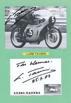 2  x  Luigi Taveri † 2018  CH  Motorrad Sport Autogramm Bild + Karte  original signiert 