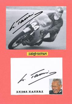 2  x  Luigi Taveri † 2018  CH  Motorrad Sport Autogramm Bild + Karte  original signiert 