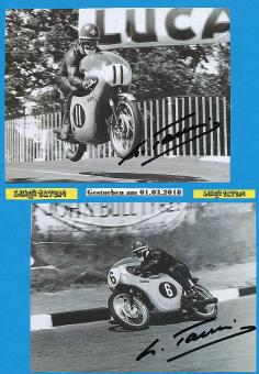 2  x  Luigi Taveri † 2018  CH  Motorrad Sport Autogramm Bild  original signiert 
