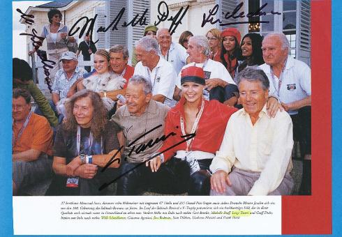 Luigi Taveri † 2018 & Jim Redman & Michelle Duff & Willi Scheidhauer  Motorrad Sport Autogramm Bild  original signiert 