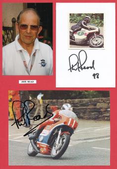 2  x  Phil Read GB  7 x Weltmeister  Motorrad Sport Autogramm Bild + Karte  original signiert 