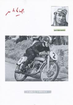 Carlo Ubbiali † 2020 Italien  9 x Weltmeister  Motorrad Sport Autogramm Karte  original signiert 