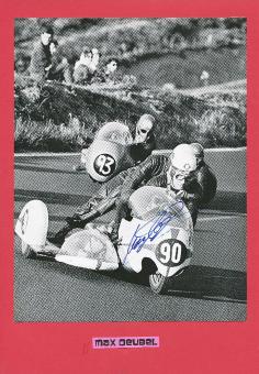Max Deubel  Seitenwagen Gespann Motorrad Autogramm Foto original signiert 