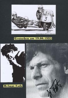 Helmut Fath † 1993  Seitenwagen Gespann Motorrad Autogramm Bild original signiert 