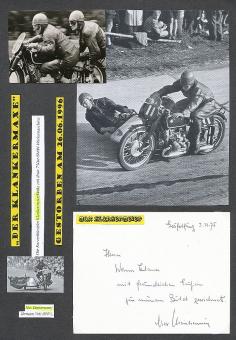 Max Klankermeier † 1996  Motorrad Seitenwagen Gespanne Autogramm Karte  original signiert 