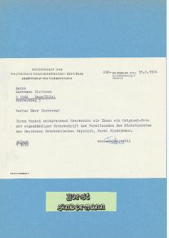 Horst Sindermann † 1990  DDR SED  Politik Brief  original signiert 