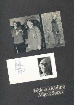 Albert Speer † 1981 Rüstungsminister Architekt  Militär Karte  original signiert 
