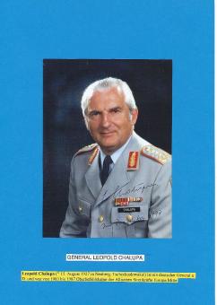 Leopold Chalupa  General NATO Militär Autogramm Bild original signiert 