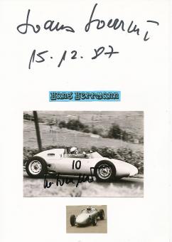 2  x  Hans Herrmann  Mercedes  Formel 1 Auto Motorsport  Autogrammkarte +  Foto original signiert 