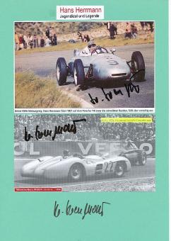 3  x  Hans Herrmann  Mercedes  Formel 1 Auto Motorsport  Autogramm Bild + Karte original signiert 