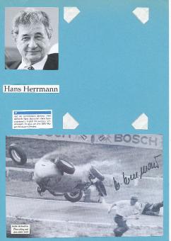 Hans Herrmann  Mercedes  Formel 1 Auto Motorsport  Autogramm Bild  original signiert 