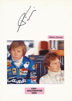 Didier Pironi † 1987  FRA   Formel 1  Auto Motorsport  Autogramm Karte  original signiert 