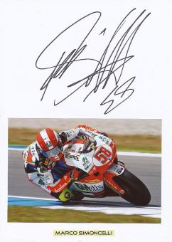 Marco Simoncelli † 2011  Italien  Motorrad Weltmeister  Autogramm Karte  original signiert 