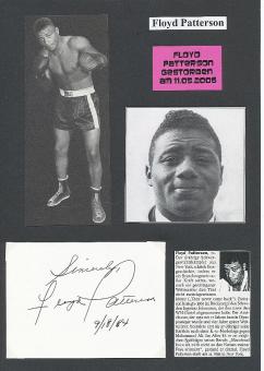 Floyd Patterson † 2006  USA Weltmeister  Boxen  Autogramm Karte original signiert 