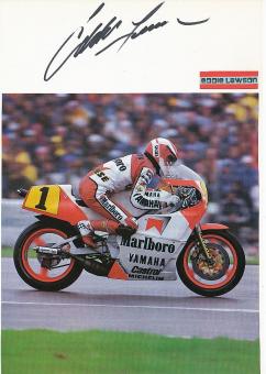 Eddie Lawson  USA 4 x  Weltmeister Motorrad Autogramm Karte  original signiert 