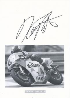Kenny Roberts Senior  USA 3 x  Weltmeister Motorrad Autogramm Karte  original signiert 