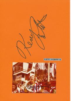 2  x  Kenny Roberts Senior  USA  3 x Weltmeister Motorrad Autogramm Foto & Karte  original signiert 