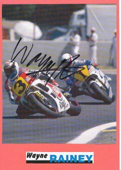 Wayne Rainey  USA  3 x  Weltmeister Motorrad Autogramm  Bild  original signiert 