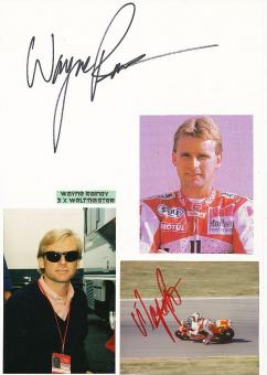 2  x Wayne Rainey  USA  3 x Weltmeister Motorrad Autogramm Foto & Karte  original signiert 