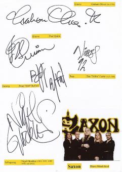 Saxon  Musik Autogramm Karte original signiert 