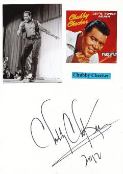 Chubby Checker  Musik Autogramm Karte original signiert 